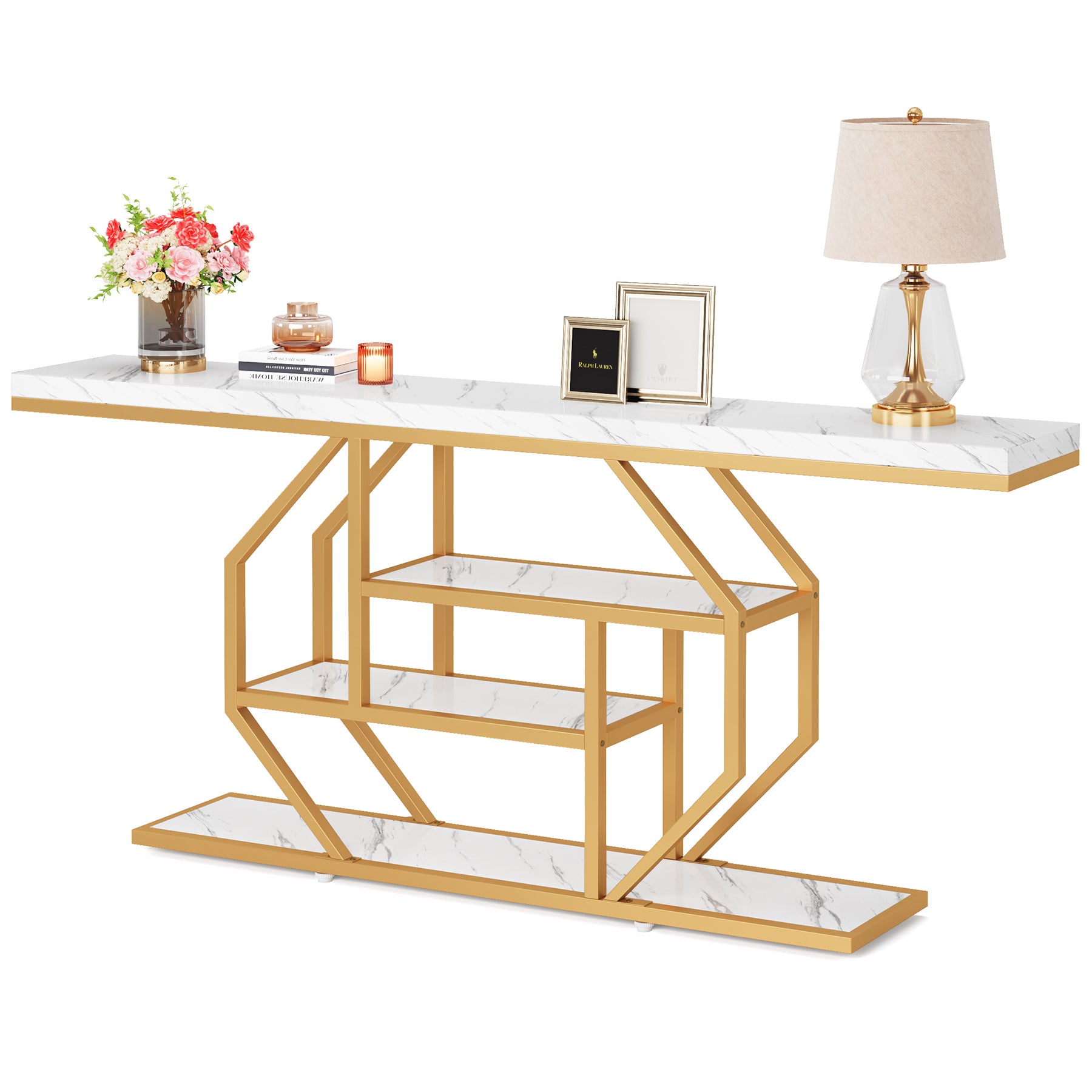 70.9" Console Table, 4-Tier Entryway Table